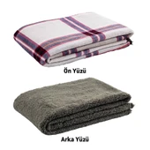 Peluş Polar Kamp Battaniyesi - Haki Ekose - Acil Durum Battaniye - Argeus Camp - 4