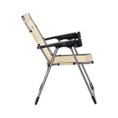 Katlanabilir Piknik ve Kamp Sandalyesi - Bardaklıklı - Rock - Buğday (A-24-R16)- 140KG Taşıma - 3