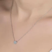 Swarovski Taşlı Gümüş Çember Bayan Kolye thumbnail 2