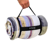 Peluş Polar Televizyon Battaniyesi - Haki Ekose - TV Battaniye - Acil Durum Battaniyesi - 200*180cm - 2