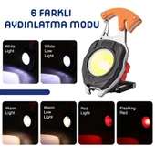 Wison Çok Fonksiyonlu Şarjlı Anahtarlıklı Fener Turuncu (WS-5050) - 3