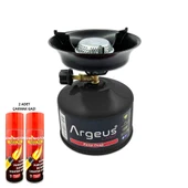 Argeus Stone Kamp Ocağı ve Çakmak Gazı Seti Siyah (203) - 1