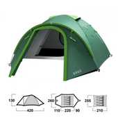 Bizon 4 Plus 4 Kişilik Çadır - Yeşil - Husky - 2