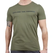 Erkek Tişört - Pamuklu Spor Tişört - Vassi - Haki - 1