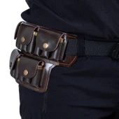 Deri Bel Fişekliği - Savage - Kahve - 15'li - 5