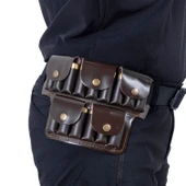 Deri Bel Fişekliği - Savage - Kahve - 15'li - 2