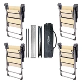 4 Adet Katlanır Kamp Sandalyesi ve Alüminyum Masa Seti - Rock Silver - Buğday - Taşıma Çantalı thumbnail 2