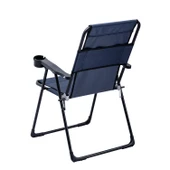 2 Adet Katlanır Kamp Sandalyesi ve Masa Seti - Rest - Taşıma Çantalı - Lacivert - 130 KG Taşıma - 4