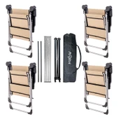 4 Adet Katlanır Kamp Sandalyesi ve Alüminyum Masa Seti - Rock Silver - Sahra - Taşıma Çantalı - 2