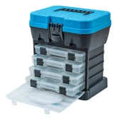 Tabureli Balıkçı Takım Çantası - 4 Çekmeceli - Mavi - 3