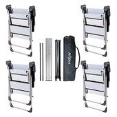 4 Adet Katlanır Kamp Sandalyesi ve Alüminyum Masa Seti - Rock Silver - Turkuaz - Taşıma Çantalı - 2