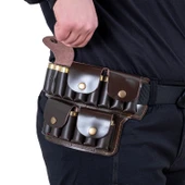 Deri Bel Fişekliği - Savage - Kahve - 15'li - 3