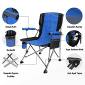 Katlanır Kamp Piknik Sandalyesi - Madfox Roxy - Mavi/Siyah - 546245 - Taşıma Çantalı - 3