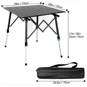 Katlanabilir Alüminyum Kamp Masası - Akordion - Madfox Skylite - Siyah - 546249 thumbnail 4