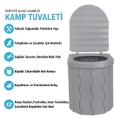 Katlanabilir Portatif Kamp Tuvaleti - Madfox Bi-Pot - Gri - 547218 - 2