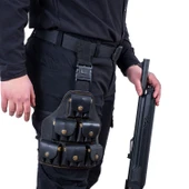 Deri Bacak Fişekliği - Savage - Siyah - 18'li - 4