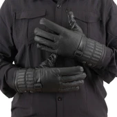 Erkek Deri Eldiven - İçi Peluşlu - Savex - Siyah - 137-A thumbnail 4