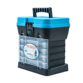 Tabureli Balıkçı Takım Çantası - 4 Çekmeceli - Mavi - 2