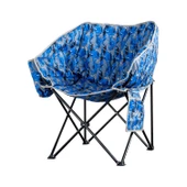 Argeus Balcony Comfort Katlanabilir Kamp Sandalyesi Mavi Kamuflaj - 1