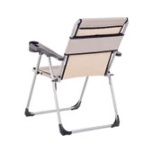 4 Adet Katlanır Kamp Sandalyesi ve Masa Seti - Rock - Kestane - Bardaklıklı - 140 KG - 4