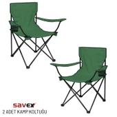 2 Adet Katlanır Kamp Sandalyesi - Piknik Plaj Sandalyesi - (DY.001) - Haki - Taşıma Çantalı - 1