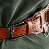 Savage Hakiki Deri Çift Tarafı Açık Fişeklik Kahve 16 CL. (YT-017) - 4