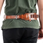 Savage Hakiki Deri Çift Tarafı Açık Fişeklik Kahve 16 CL. (YT-017) - 3