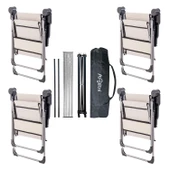 4 Adet Katlanır Kamp Sandalyesi ve Alüminyum Masa Seti - Rock Silver - Bozkır - Taşıma Çantalı thumbnail 2