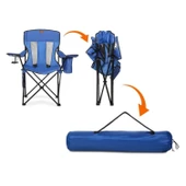 Katlanır Kamp Piknik Sandalyesi - Madfox Beacon - Bardaklıklı - Mavi - 547286 - Taşıma Çantalı thumbnail 4