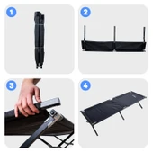 Argeus Katlanabilir Kamp Yatağı & Kampet Cepli Siyah - 5