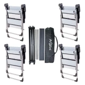 4 Adet Katlanır Kamp Sandalyesi ve Alüminyum Masa Seti - Rock Dark - Turkuaz - Taşıma Çantalı thumbnail 2