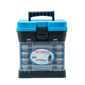 Tabureli Balıkçı Takım Çantası - 4 Çekmeceli - Mavi - 1