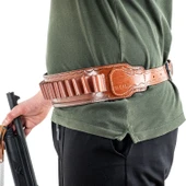 Savage Hakiki Deri Çift Tarafı Açık Fişeklik Kahve 16 CL. (YT-017) - 5