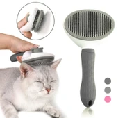 Kedi Tarağı - Otomatik Temizlenen Tuşlu - Gri (8601) - 2