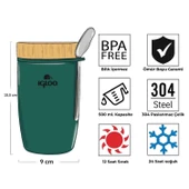 Çelik Yemek Termos - Igloo - Bamboo - 500 ml - Yeşil - 205789 - 3