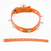 Dokuma Çivili Köpek Boyun Tasması - 4*70 cm - Turuncu thumbnail 1