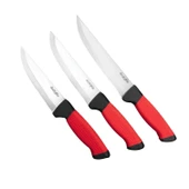 Mutfak Bıçağı - Lazoğlu - 3'lü Set - El Yapımı - Kesme - Doğrama - Silikon Saplı - 1