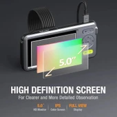 Teslong Çift Lensli Endüstriyel Endoskop 5 Inc Ekran - 5.5mm - 1.5m Kablo - 5