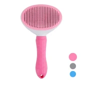 Kedi Tarağı - Otomatik Temizlenen Tuşlu - Pembe (8601) - 1