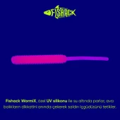 Silikon Kurt Yem - LRF Yem - 1g 52mm - Fishack Wormix - 10 Adet - Pink - UV Silikon - 3