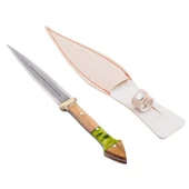 Çift Ağızlı Çerkez Bıçağı - Deri Kılıflı - Epoksi Sap - Büyük - Yeşil - 4