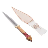 Çift Ağızlı Çerkez Bıçağı - Deri Kılıflı - Epoksi Sap - Büyük - Kırmızı thumbnail 4