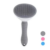 Kedi Tarağı - Otomatik Temizlenen Tuşlu - Gri (8601) - 1