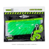 Silikon Kurt Yem - Fishack - 35mm - Peynir Kokulu - 20 Adet - Yeşil - UV - Trout Bait - 3