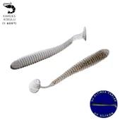 Silikon Kurt Yem - 4,2g 105mm - Turna/Levrek Silikonu - 1 Adet - Gri/Beyaz - Karides Kokulu - 1