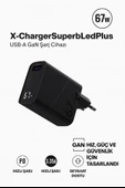 GaN Teknolojili 67W USBA Hızlı Şarj Başlığı  Güvenli ve Dayanıklı Led Göstergeli Adaptör - 5