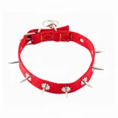Dokuma Çivili Köpek Boyun Tasması - 4*70 cm - Kırmızı thumbnail 2