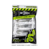 Silikon Kurt Yem - 4,2g 105mm - Turna/Levrek Silikonu - 1 Adet - Gri/Beyaz - Karides Kokulu - 5