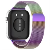 Huawei Watch Fit 3 Uyumlu Paslanmaz Hasır Örgü Metal Milano Kordon Strap  Rainbow - 2