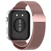 Huawei Watch Fit 3 Uyumlu Paslanmaz Hasır Örgü Metal Milano Kordon Strap  Rose - 2